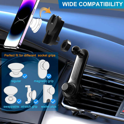 Car Phone Holder Socket Mount Air Vent Grip