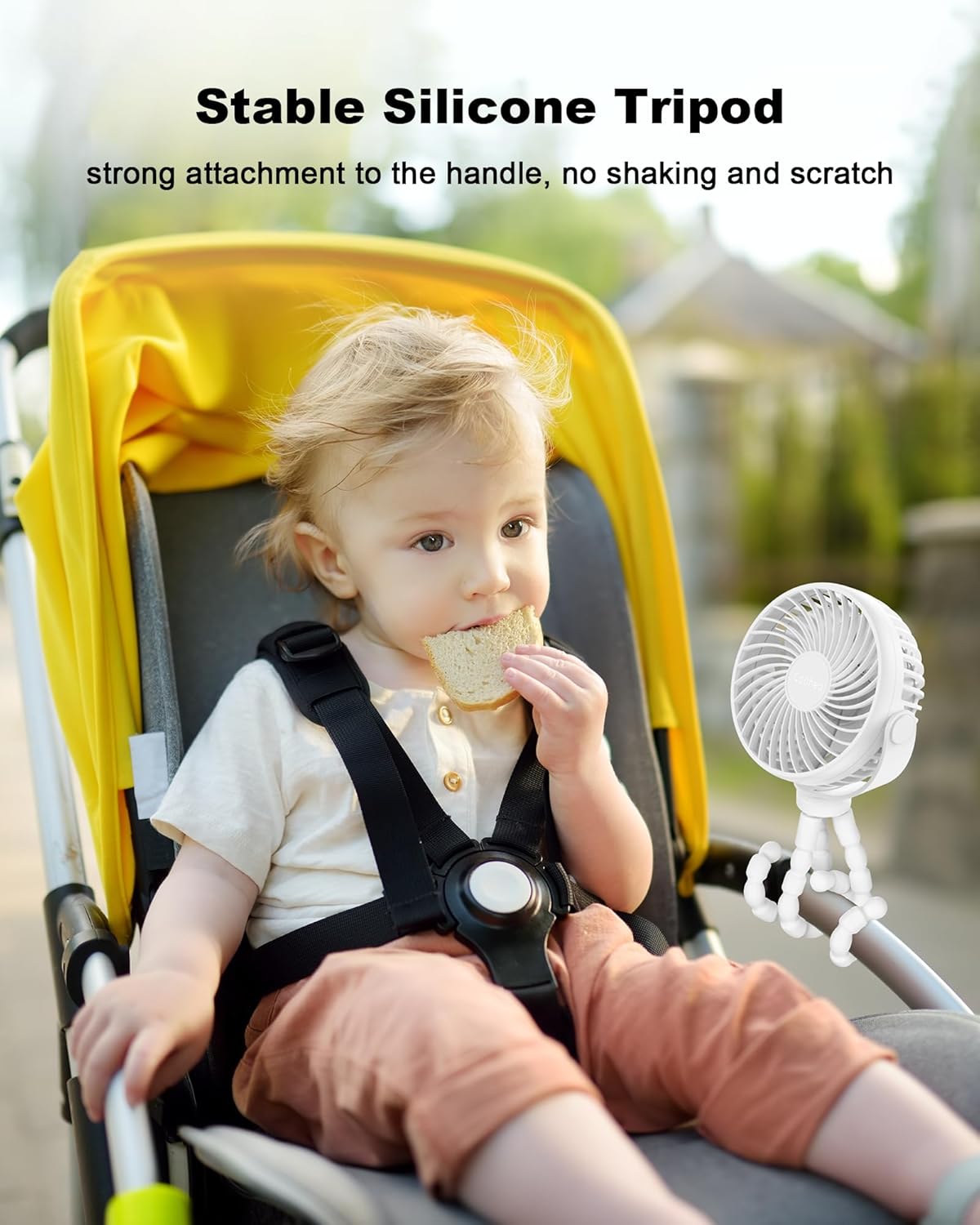 Car Baby Stroller Clip USB Rechargeable Portable Fan