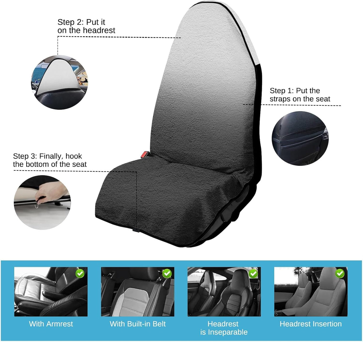 Car Seat Towel Cushion for Gym Workout Running Swimming Hiking