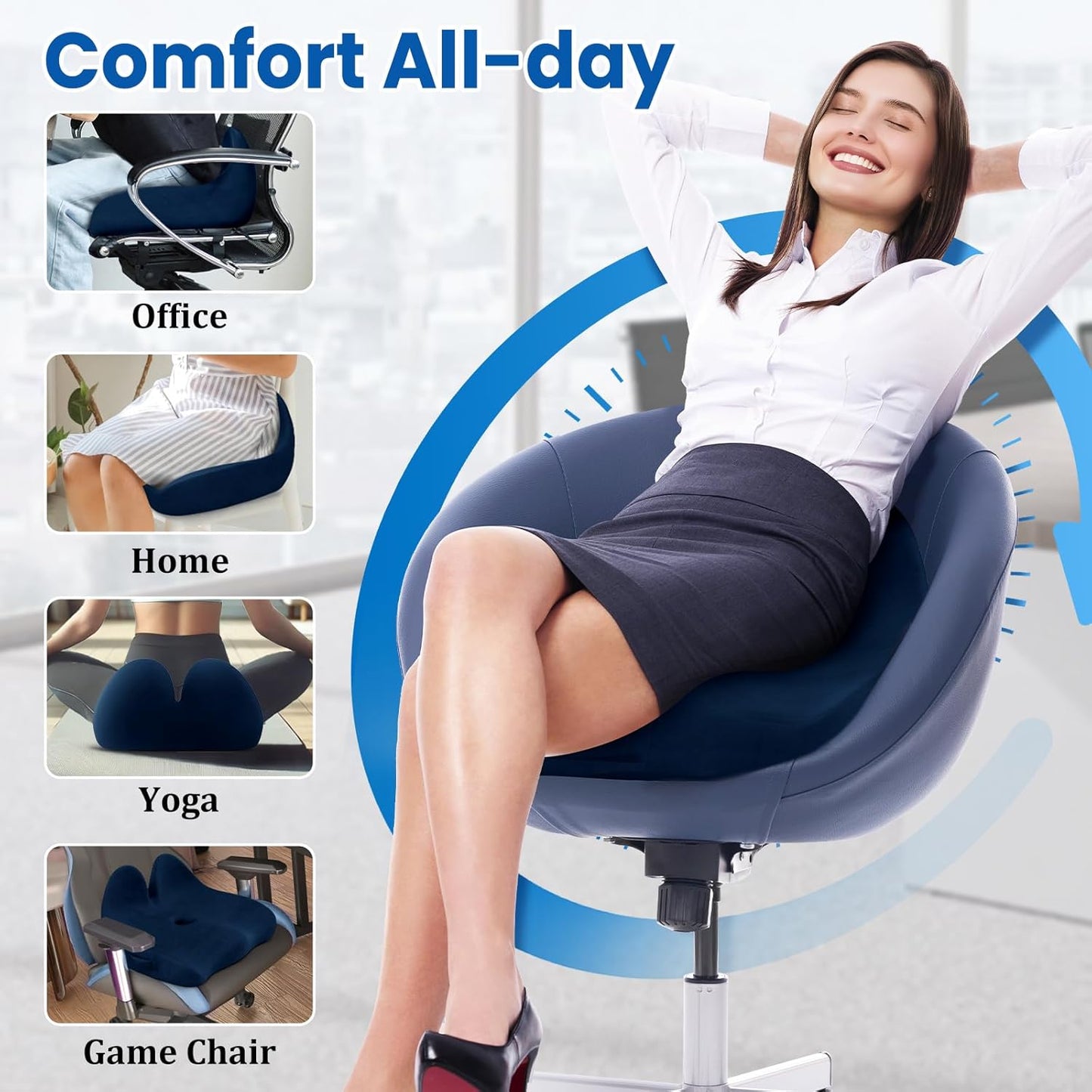 Car Memory Foam Office Chair Seat Cushion