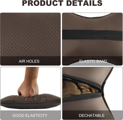 Car Neck  PU Leather Automotive Headrest Pillow 2 Pack