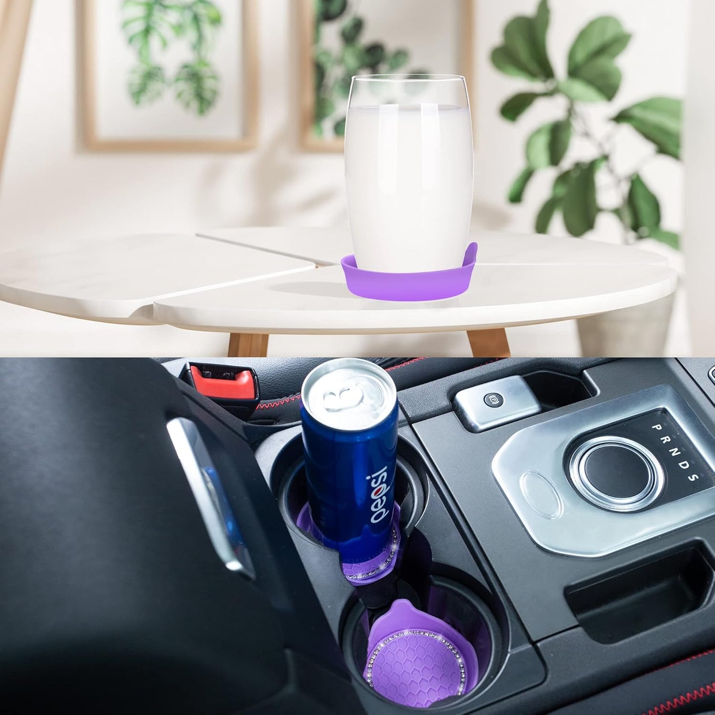 Car Cup Coaster Universal Non-Slip Bling Crystal Organzier