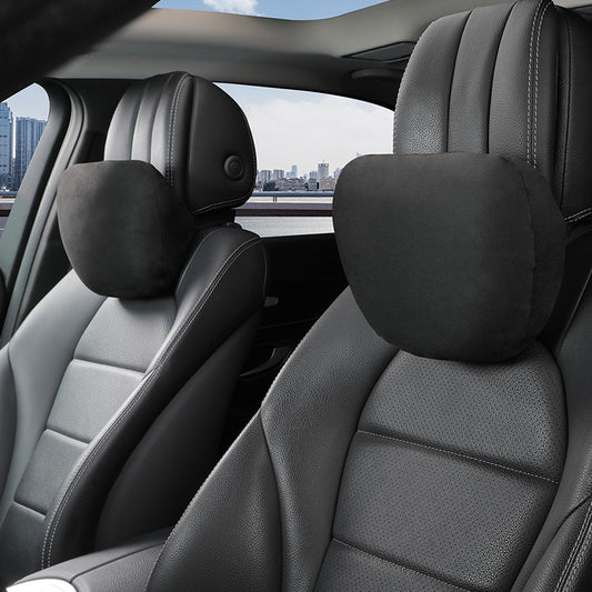 Car Neck Pillow Headrests Super Fiber Suede Support