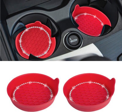 Car Cup Coaster Universal Non-Slip Bling Crystal Organzier