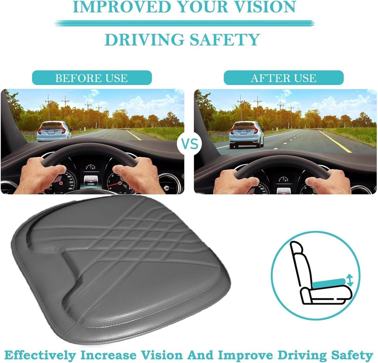 Car Elevated Memory Foam Seat Cushion Pad