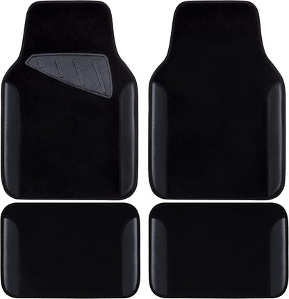 Car Waterproof Universal Floor Mats Faux Leather Anti-Slip Nibbs Driver Heel Pad 4 Packs