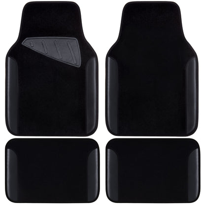 Car Waterproof Universal Floor Mats Faux Leather Anti-Slip Nibbs Driver Heel Pad 4 Packs