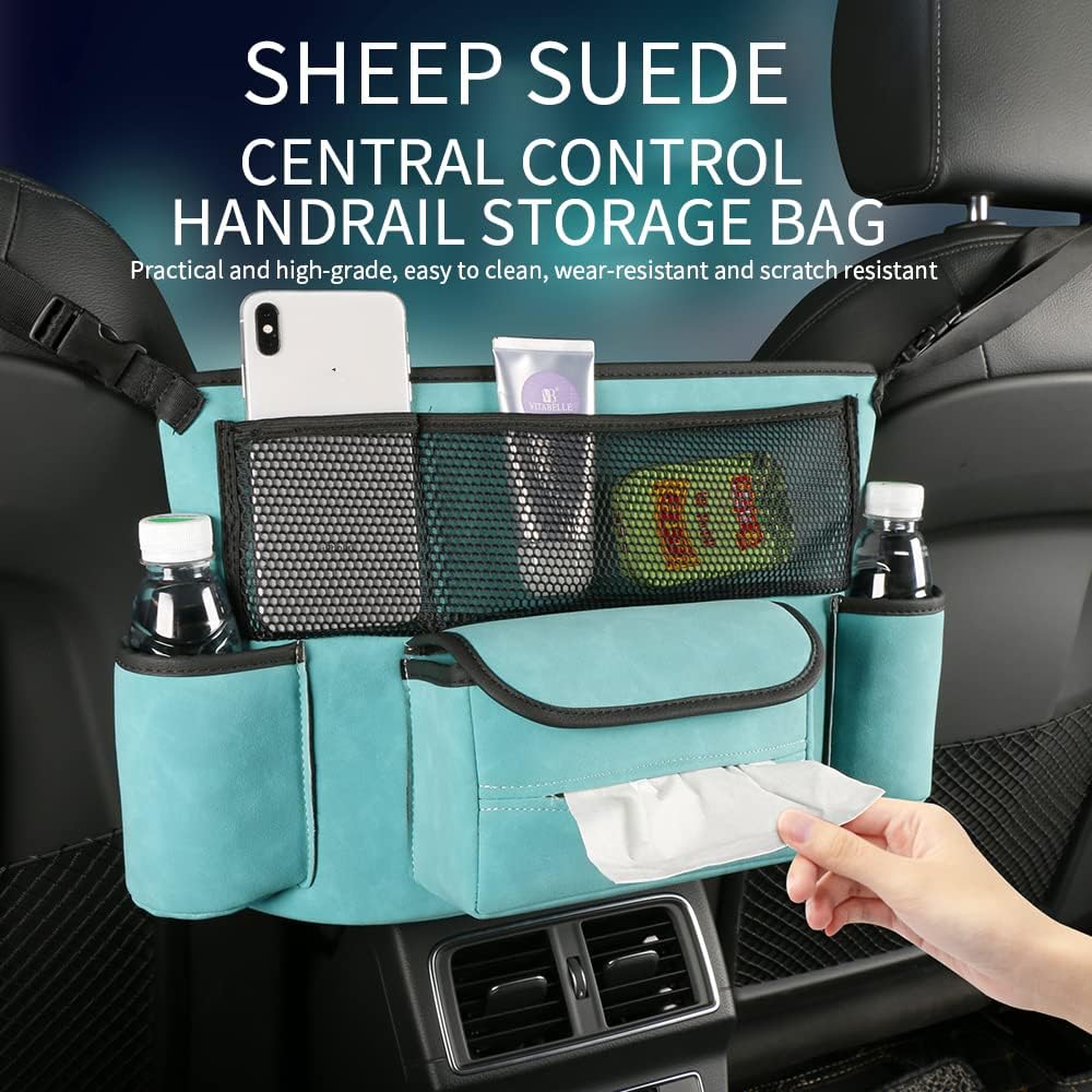 Car Handbag Holder Between Seats Suede Large Capacity Storage Organizer
