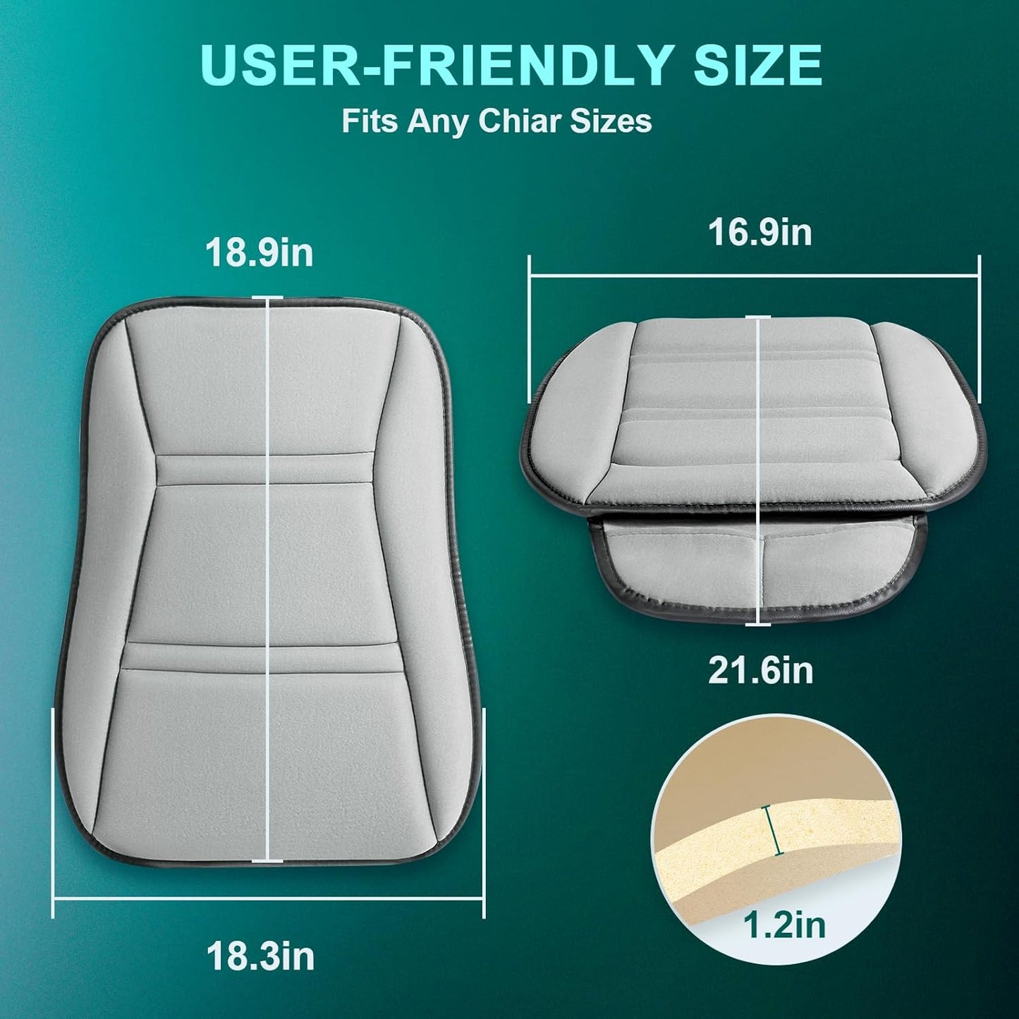 Car Memory Foam Back Support Adjustable Seat Cushion