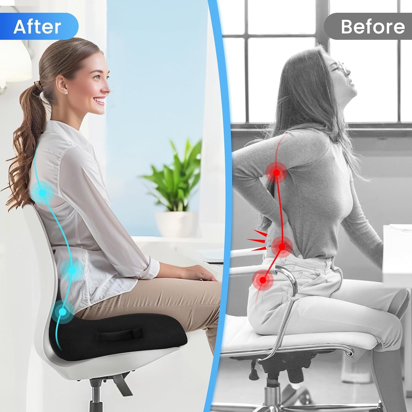 Car Memory Foam Office Chair Seat Cushion