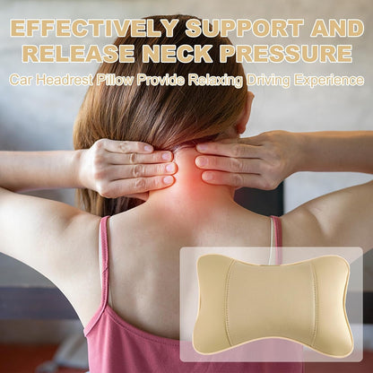Car Neck  PU Leather Automotive Headrest Pillow 2 Pack