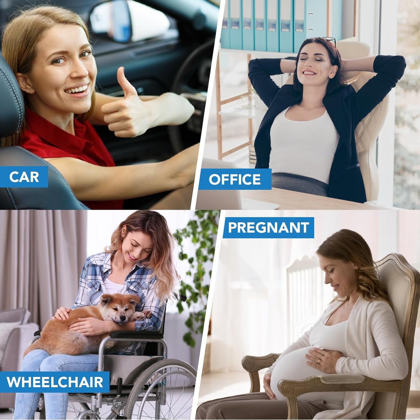 Car Back Lumbar Support Pillow Memory Foam Back Pain Relief