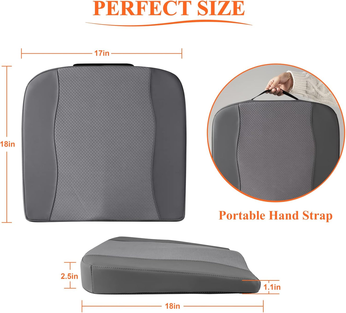 Car Comfort Memory Foam Pain Relief Driver Seat Cushion for Auto Office Wheelchair