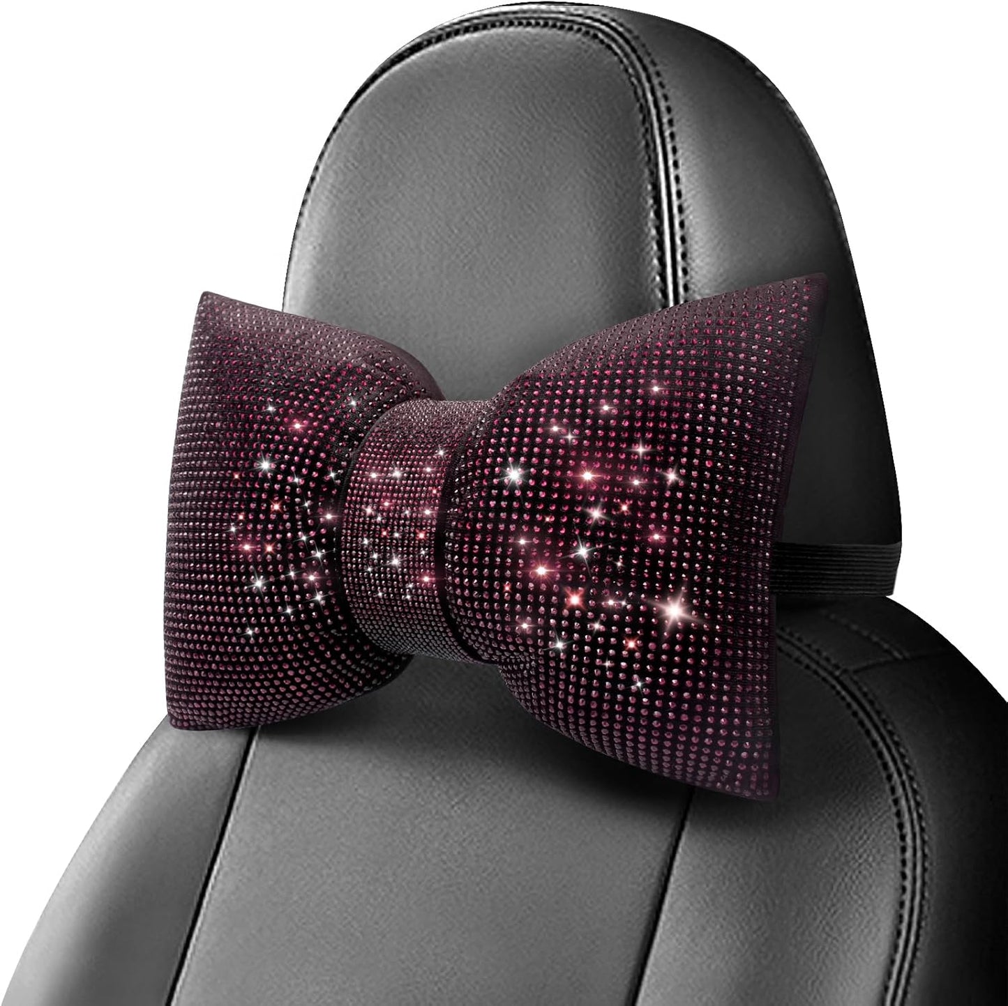 2PCS Car Driving Rhinestone Headrest Neck Pillow