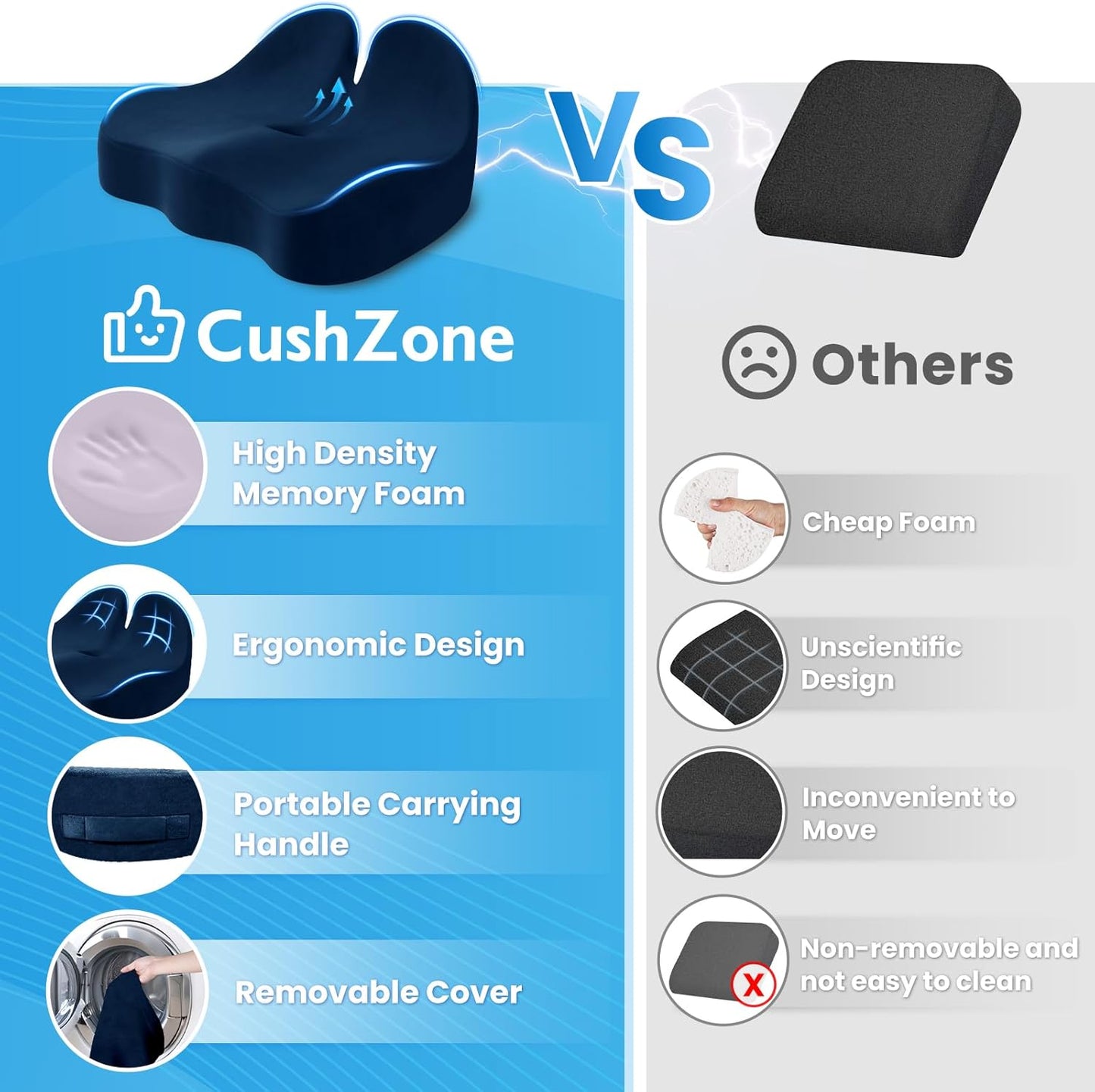 Car Memory Foam Office Chair Seat Cushion