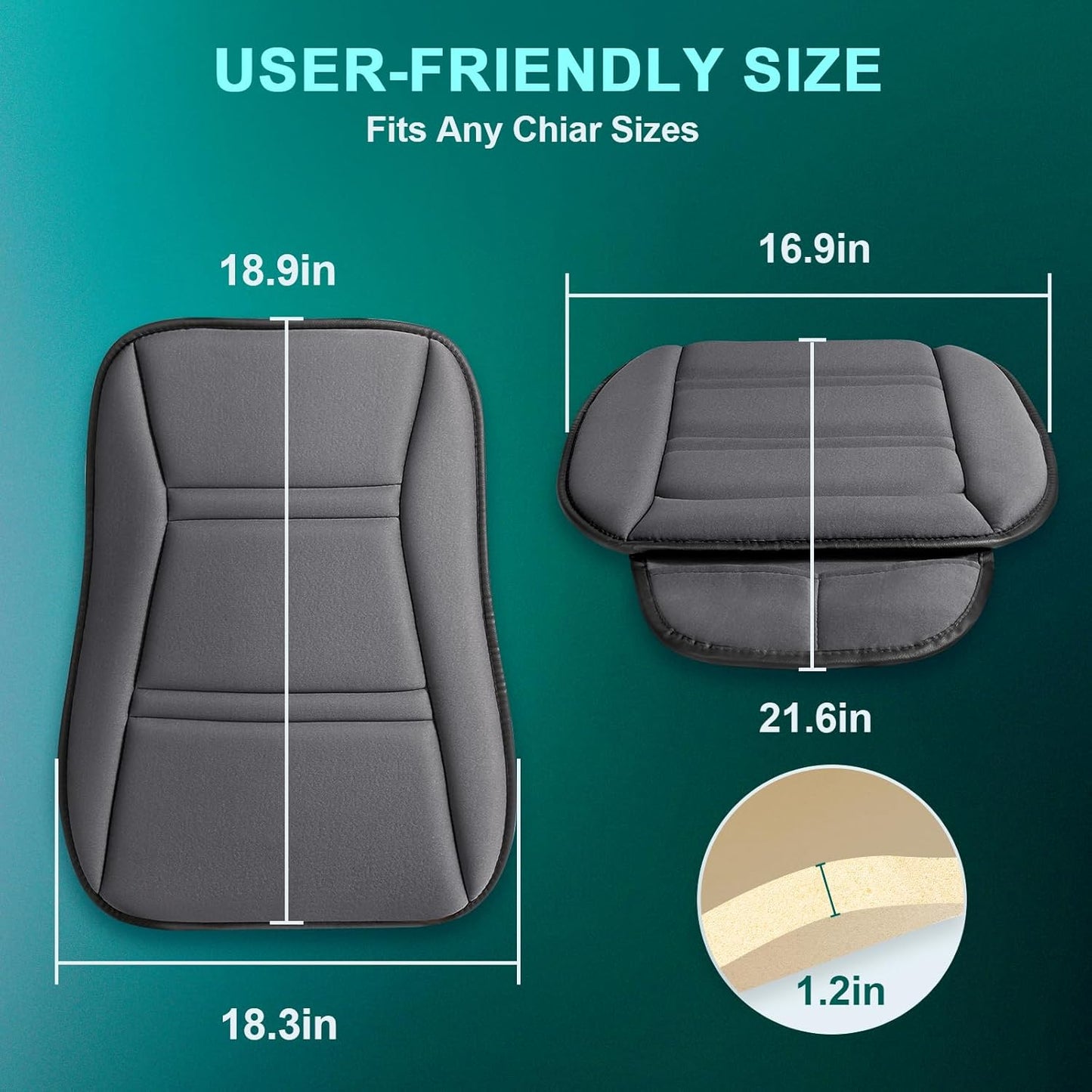 Car Memory Foam Back Support Adjustable Seat Cushion