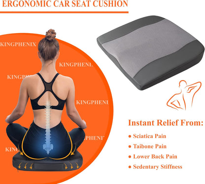 Car Comfort Memory Foam Pain Relief Driver Seat Cushion for Auto Office Wheelchair