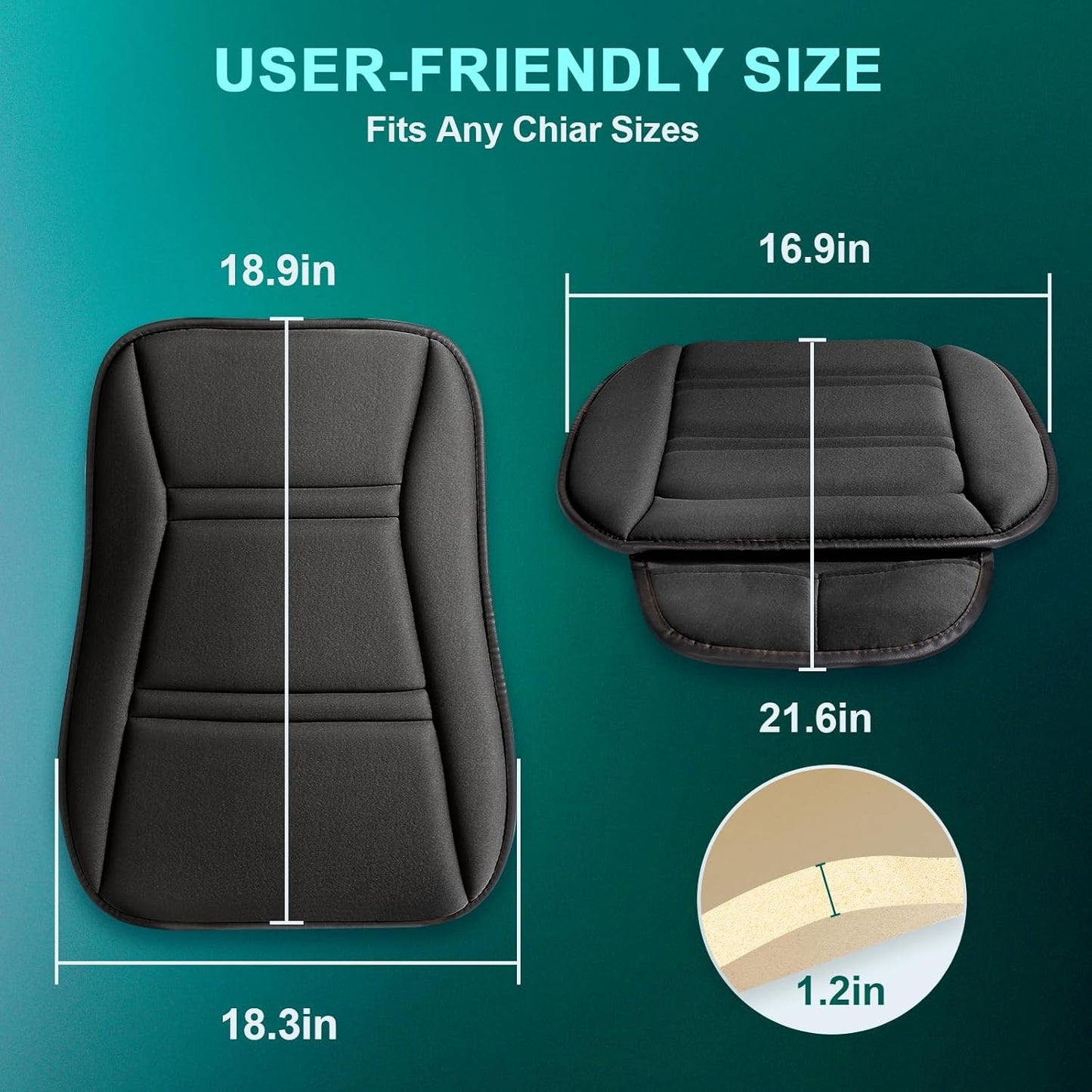 Car Memory Foam Back Support Adjustable Seat Cushion
