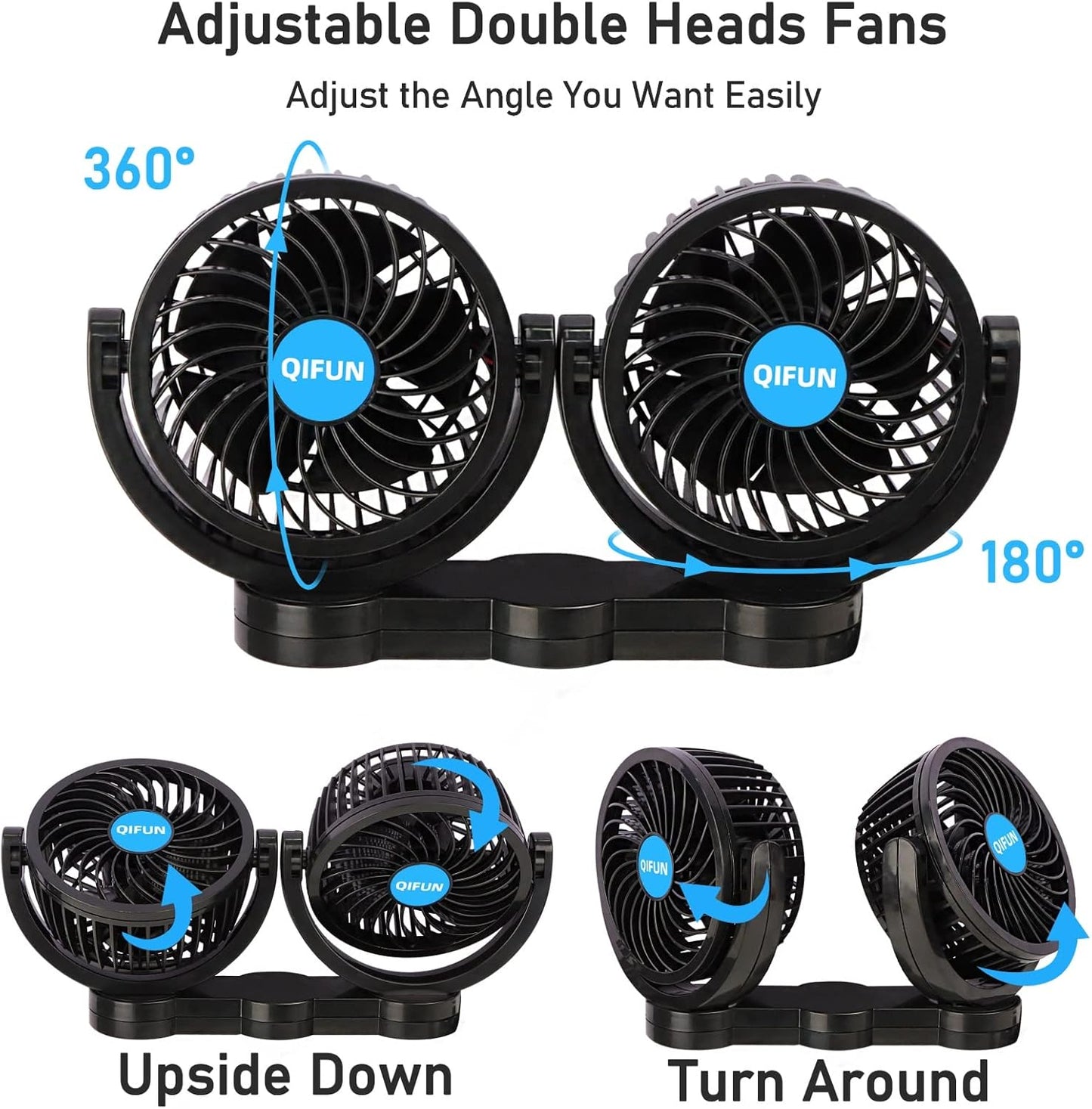 Car Fan Cool Gadgets Passenger Portable 360° Fan