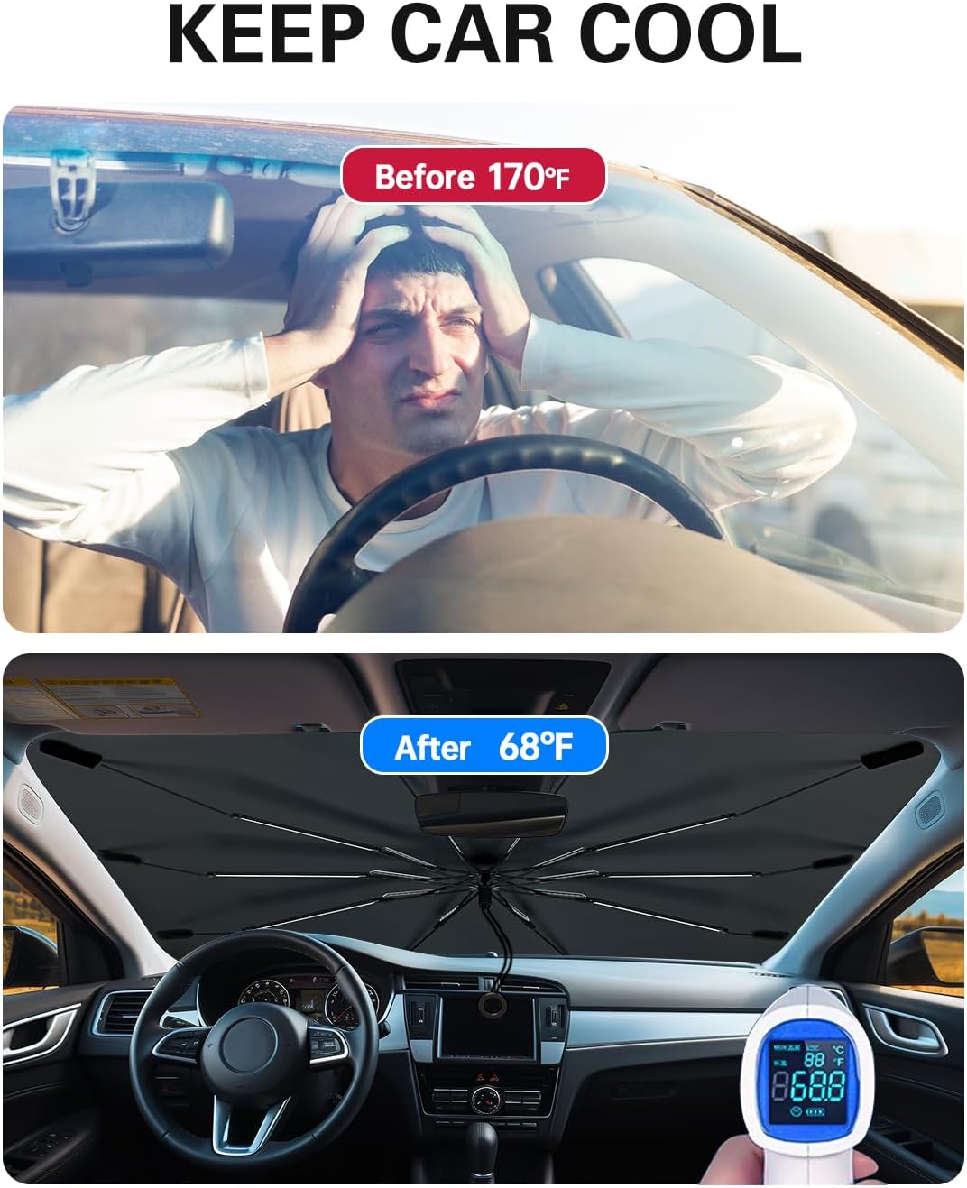 Car Windshield Sun Shade Foldable Umbrella Cover