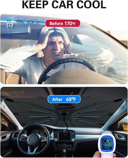 Car Windshield Sun Shade Foldable Umbrella Cover
