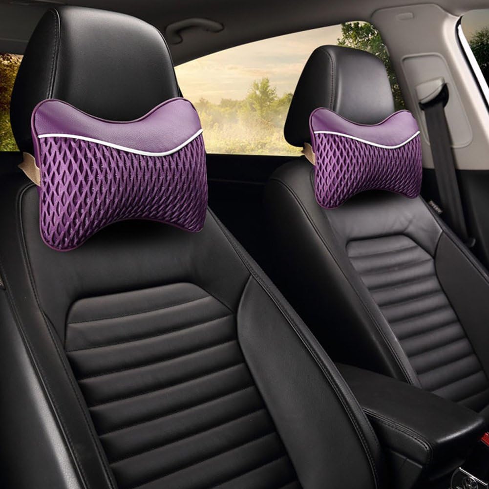 Car Auto Neck Pillow Memory Foam Breathable Headrest 2PCS