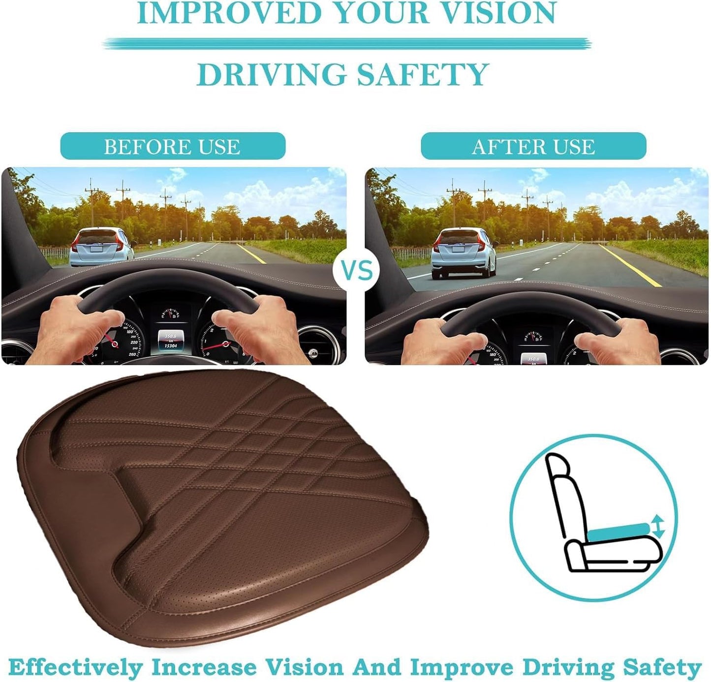 Car Elevated Memory Foam Seat Cushion Pad