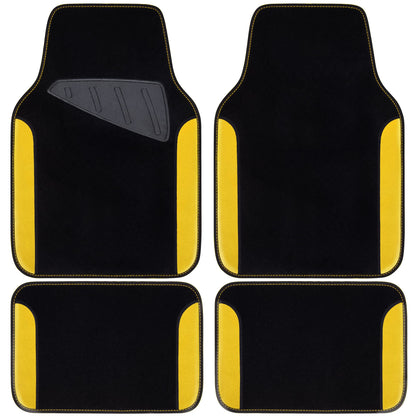Car Waterproof Universal Floor Mats Faux Leather Anti-Slip Nibbs Driver Heel Pad 4 Packs