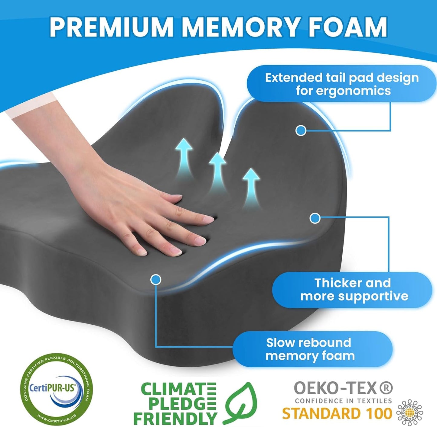 Car Memory Foam Office Chair Seat Cushion