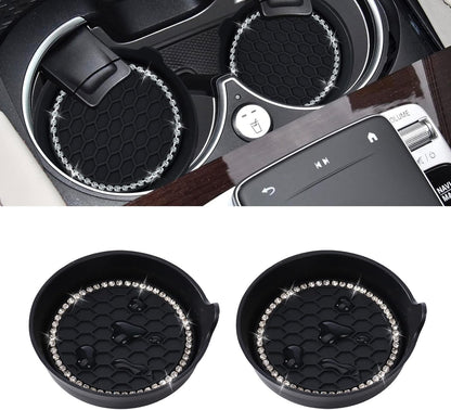 Car Cup Coaster Universal Non-Slip Bling Crystal Organzier