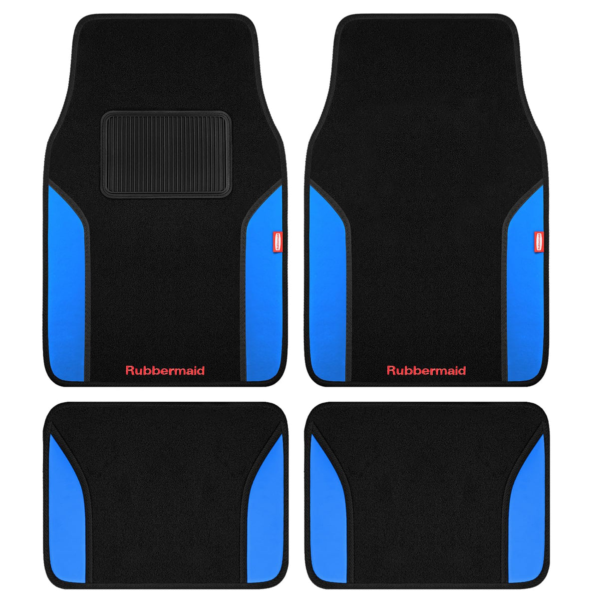 4 Packs Carpeted Floor Mat Faux Leather Rug Stylish Carpeted Floor Mats for Cars Trucks & SUV