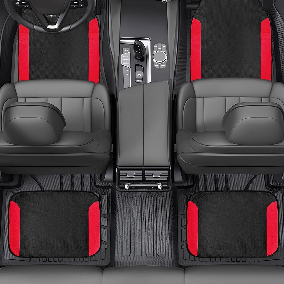 4 PCS Car Floor Mats Anti-Slip Universal Front Rear Carpet Waterproof Rug Floor Mats
