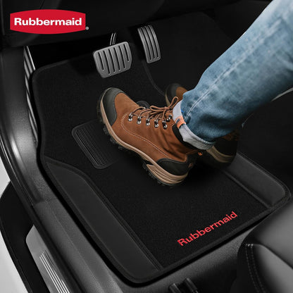 4 Packs Carpeted Floor Mat Faux Leather Rug Stylish Carpeted Floor Mats for Cars Trucks & SUV