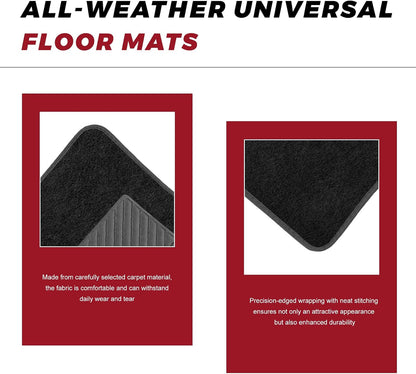 4 PCS Car Universal Floor Mats Anti-Slip Front Rear Protective Carpets