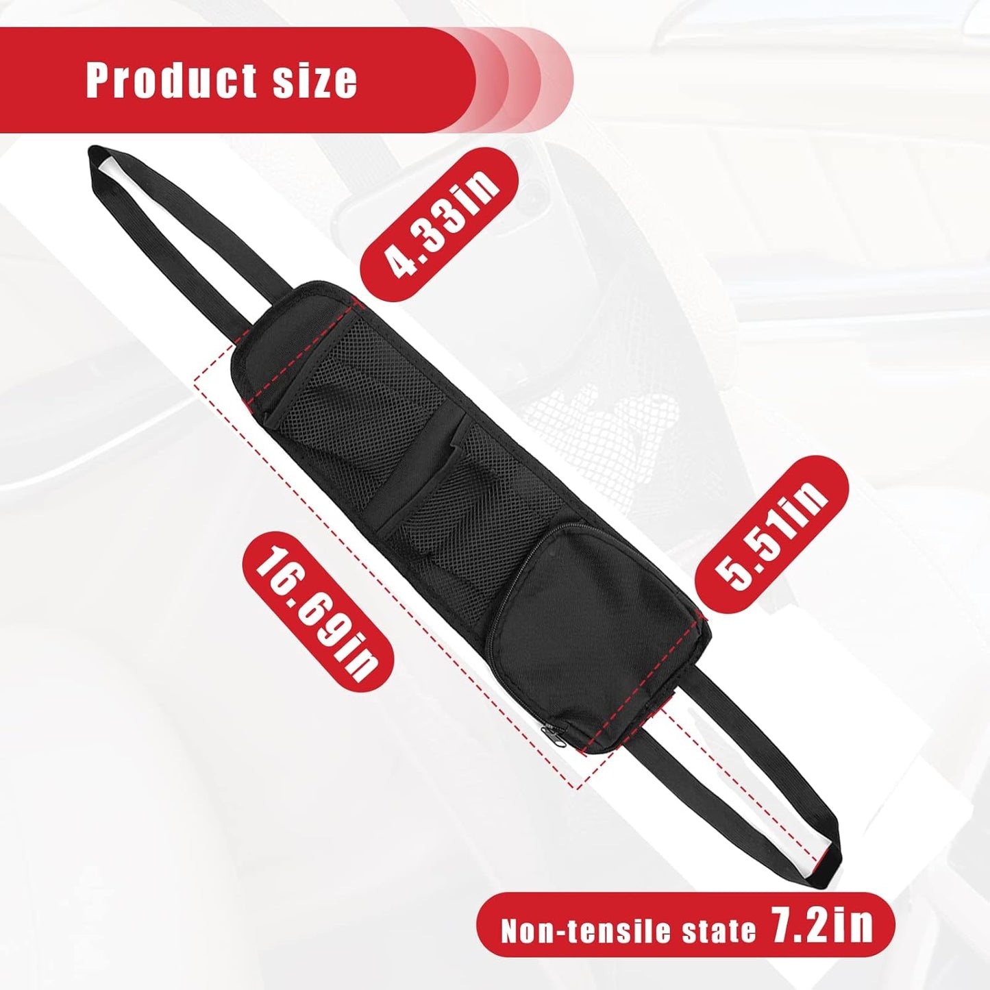 2PCS Car Seat Storage Hanging BagMulti-Pocket Seat Side Organizer