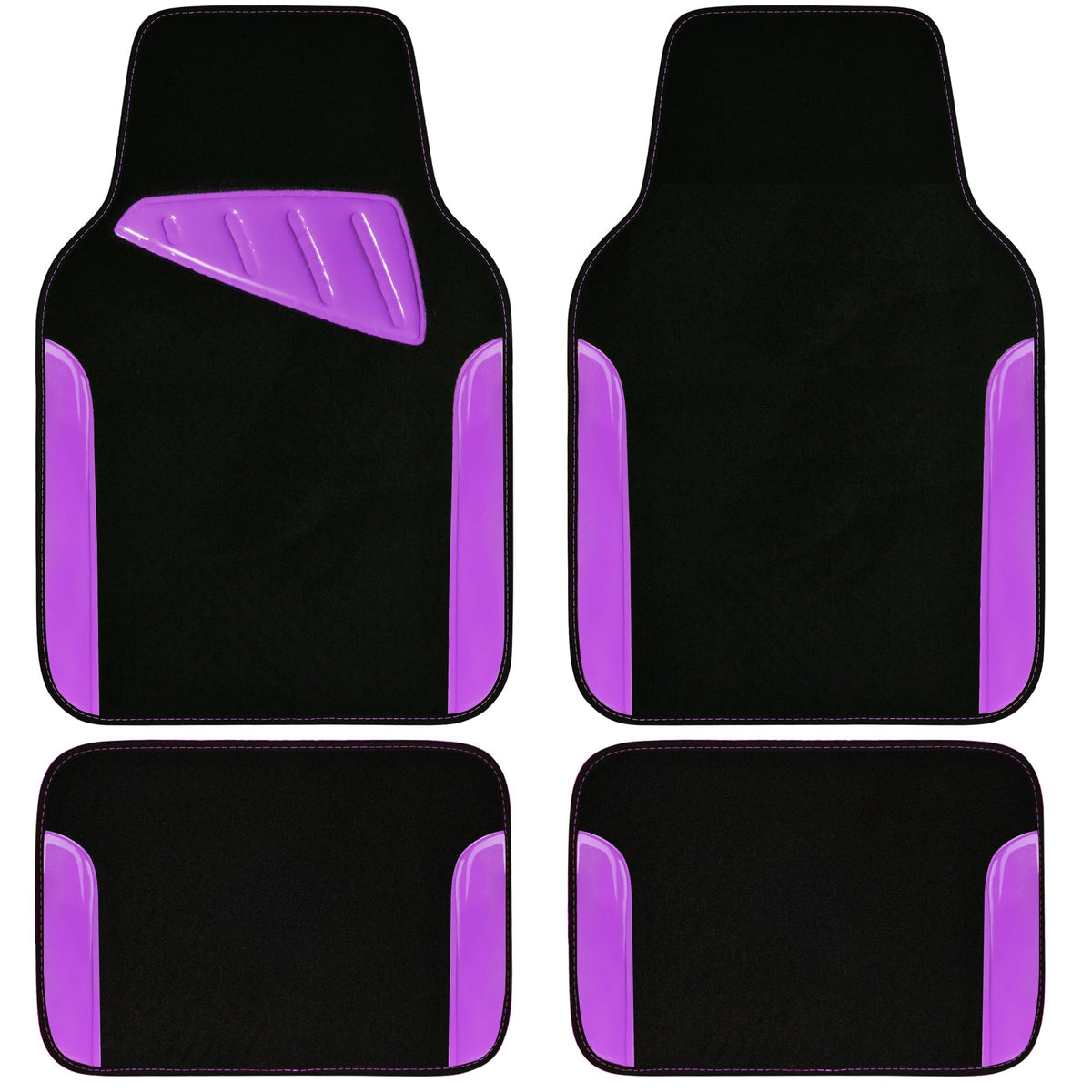Car Waterproof Universal Floor Mats Faux Leather Anti-Slip Nibbs Driver Heel Pad 4 Packs