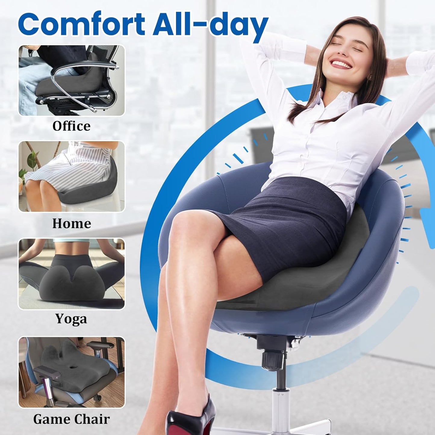 Car Memory Foam Office Chair Seat Cushion