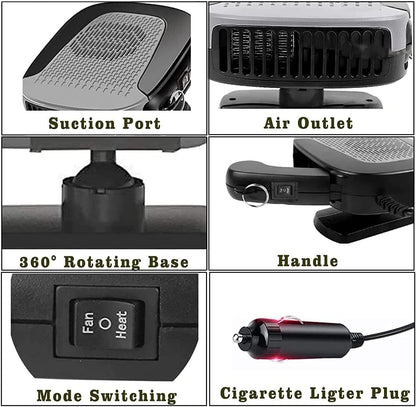 Car Heater 2 in 1 Thermal Heating Cooling Portable Fans
