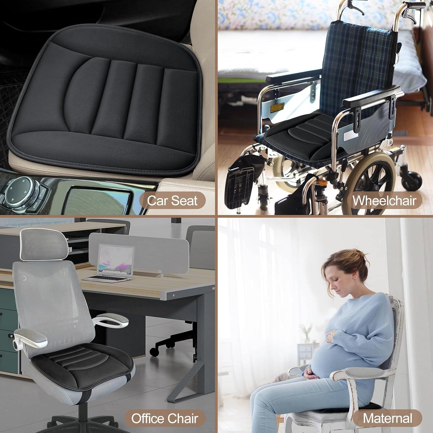 Car Breathable Fabric Non-Slip Seat Cushion Universal Fit for Car Truck Office Home