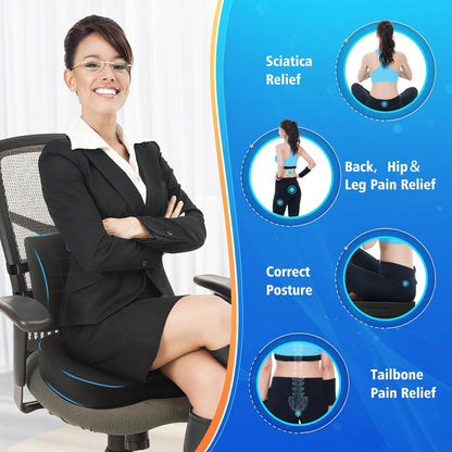 Car Chair Seat Cushion Lumbar Support Pillow Adjustable Strap-Chair Cushions
