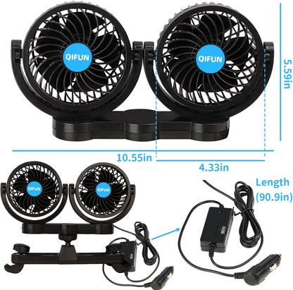 Car Fan Cool Gadgets Passenger Portable 360° Fan