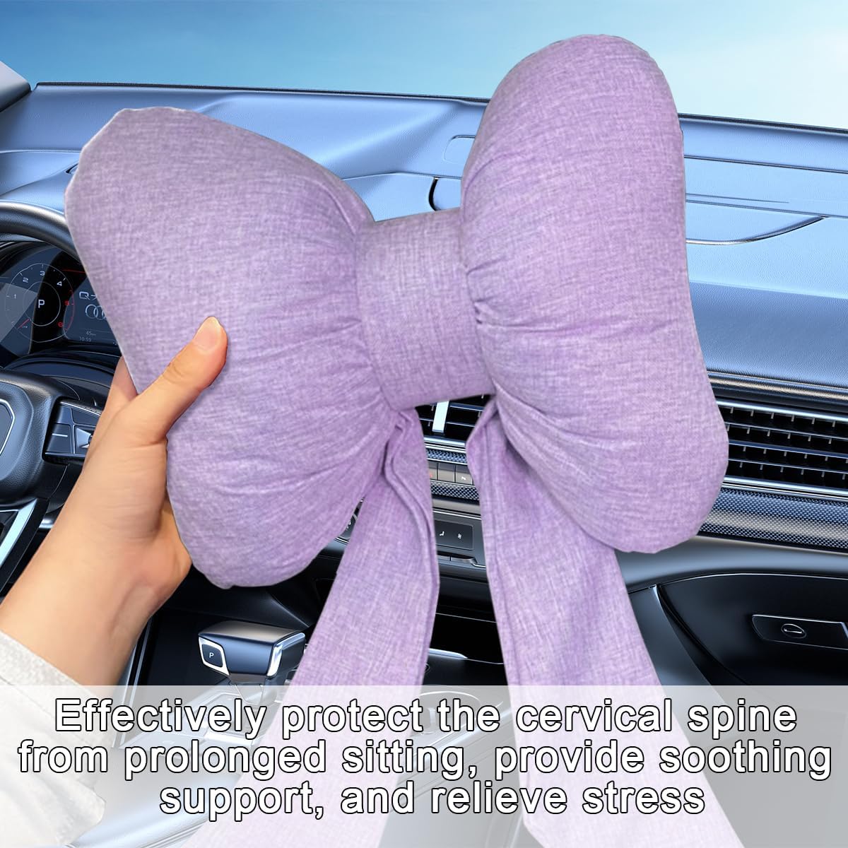 Car Bow Headrest Pillow Breathable Memory Neck Pillow