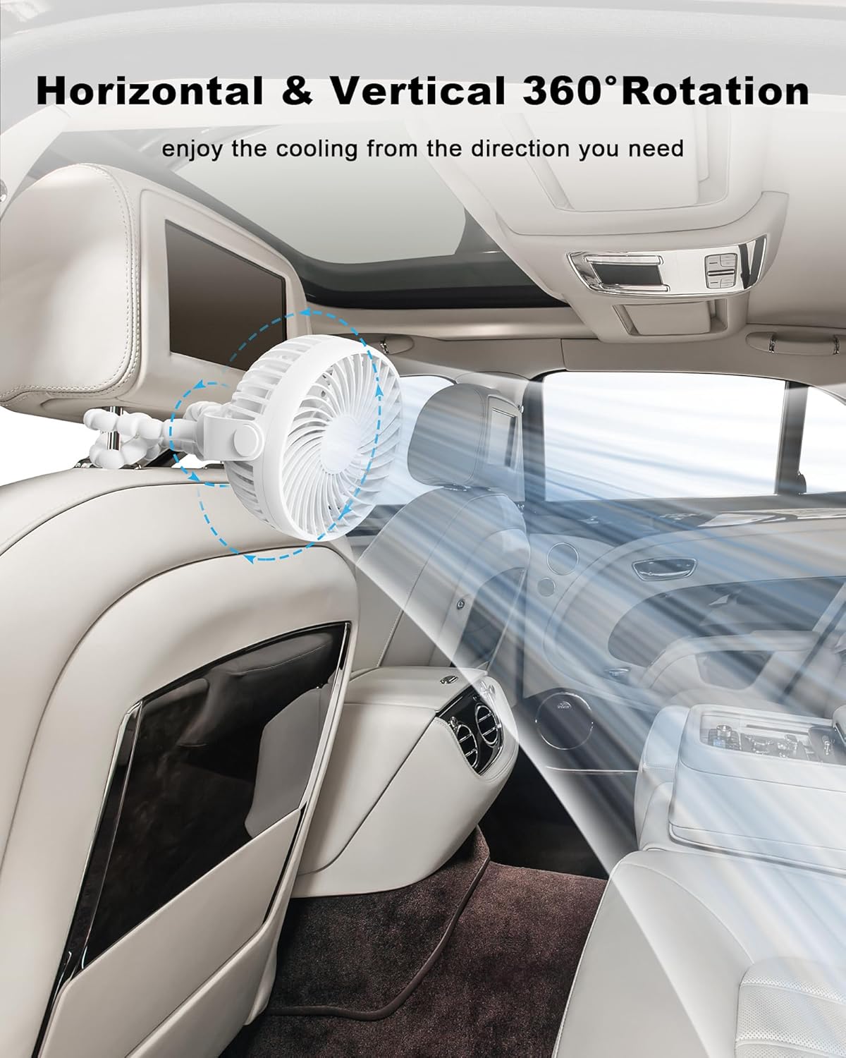 Car Baby Stroller Clip USB Rechargeable Portable Fan