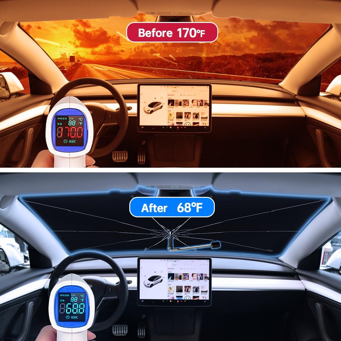 Car Windshield Sun Shade Foldable Umbrella Cover