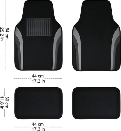 4 Pcs Car Universal Leather Waterproof Sporty Floor Mats Carpet
