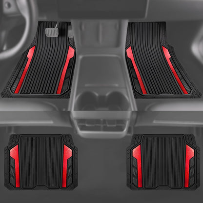 Car Heavy Duty Rubber Mats Metallic Aluminum Film Waterproof Universal Floor Mat