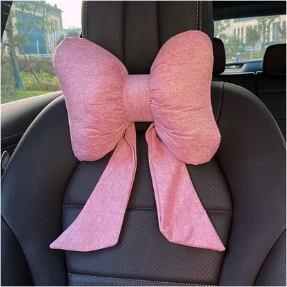 Car Bow Headrest Pillow Breathable Memory Neck Pillow