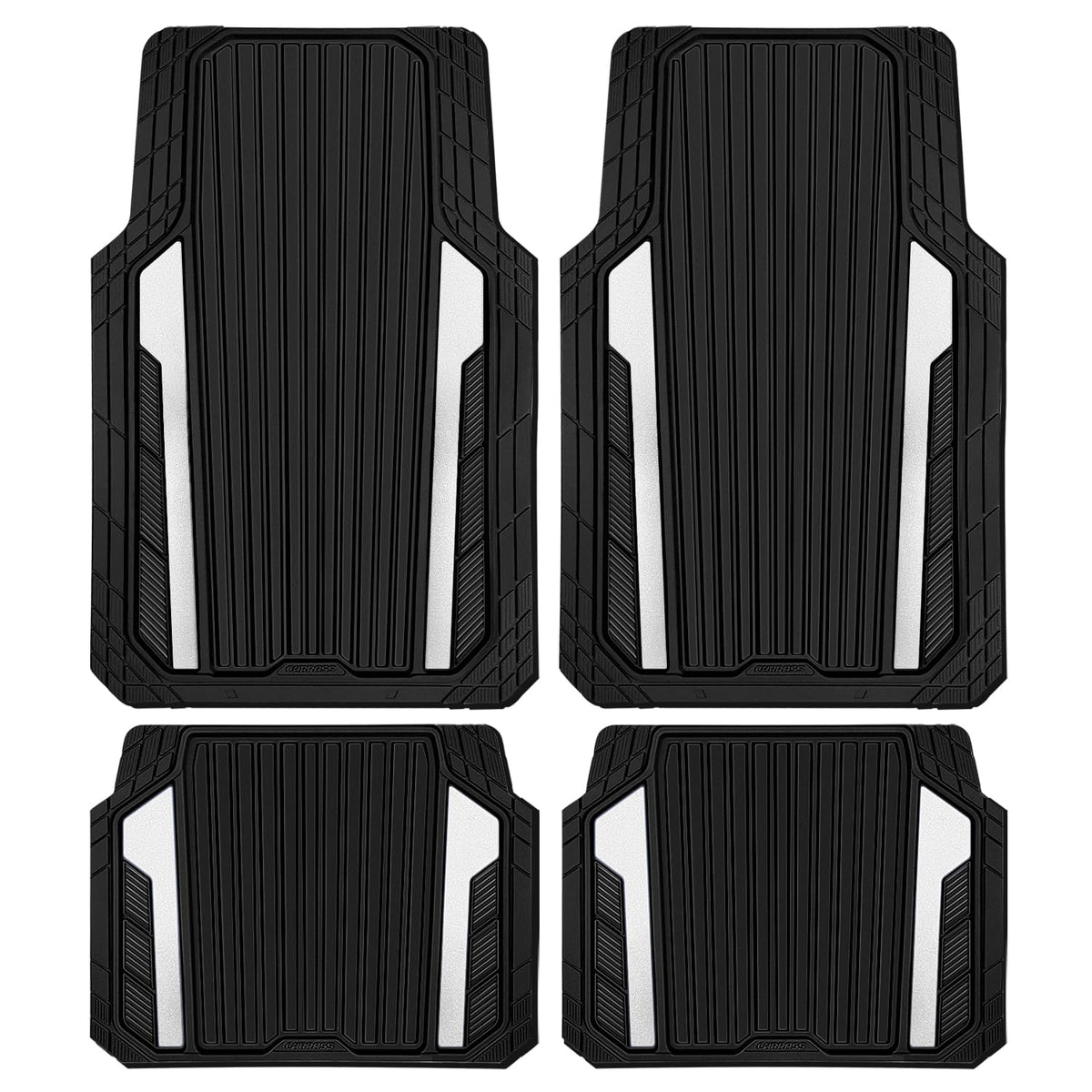 Car Heavy Duty Rubber Mats Metallic Aluminum Film Waterproof Universal Floor Mat
