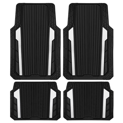 Car Heavy Duty Rubber Mats Metallic Aluminum Film Waterproof Universal Floor Mat