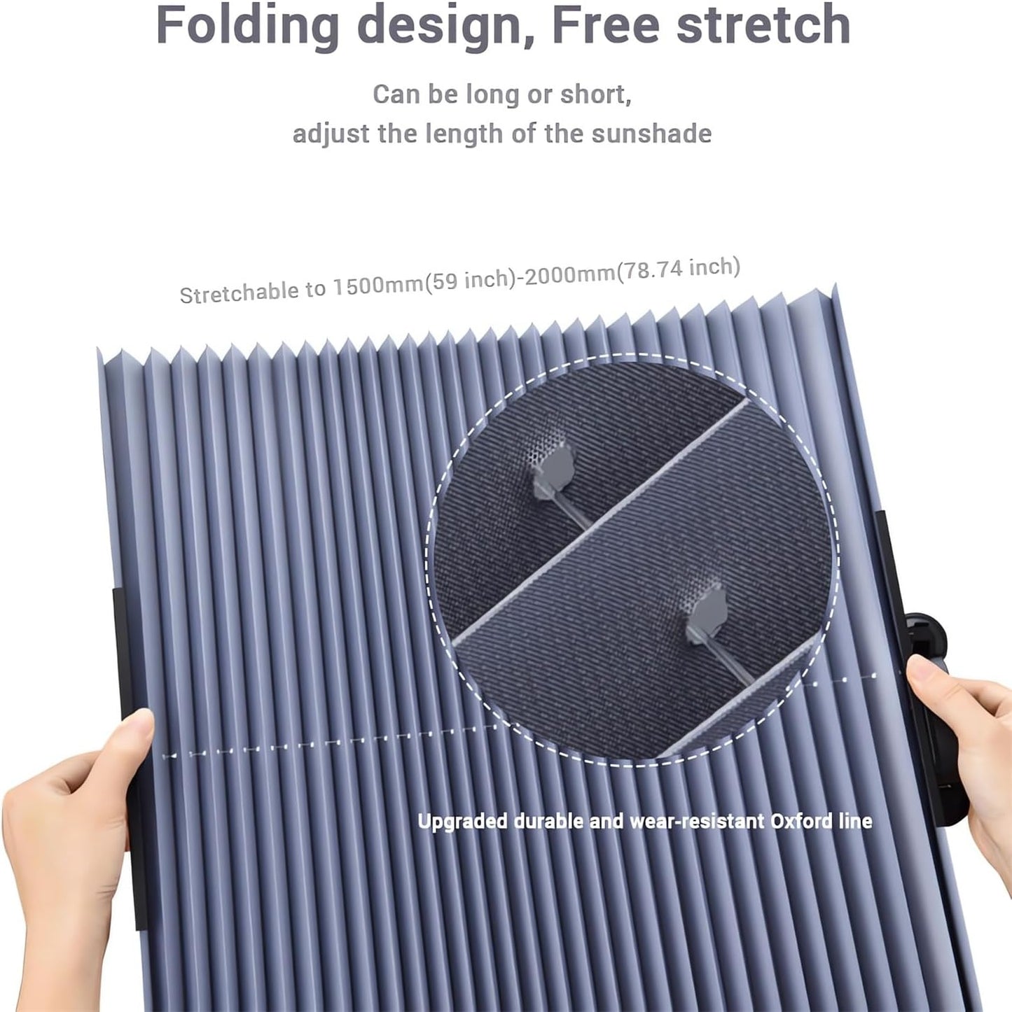 Car Retractable Curtain with UV Protection Cool Windshield Sunshade